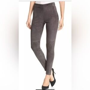 Elie Tahari "Roxanna" faux suede lambskin pants.